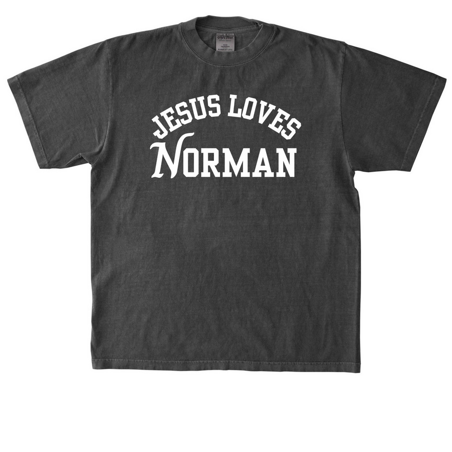 Jesus Loves Norman, a Shadow Heavyweight Garment Dye Tee