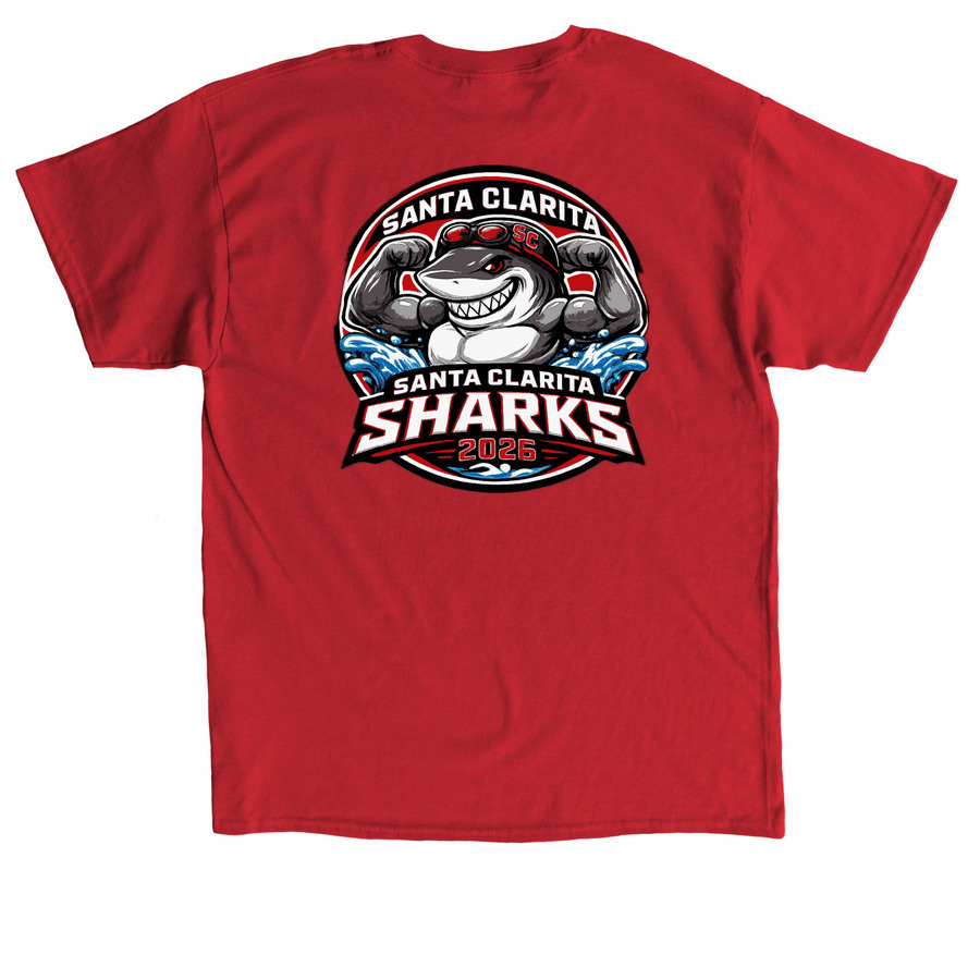 Sharks 2026 season shirt, a Red Classic Unisex Tee (back-view)