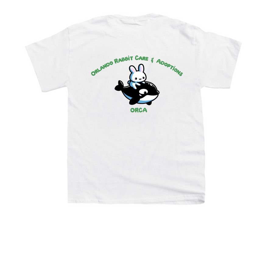 ORCA Design Winner 2, a White Youth Unisex Tee (back-view)