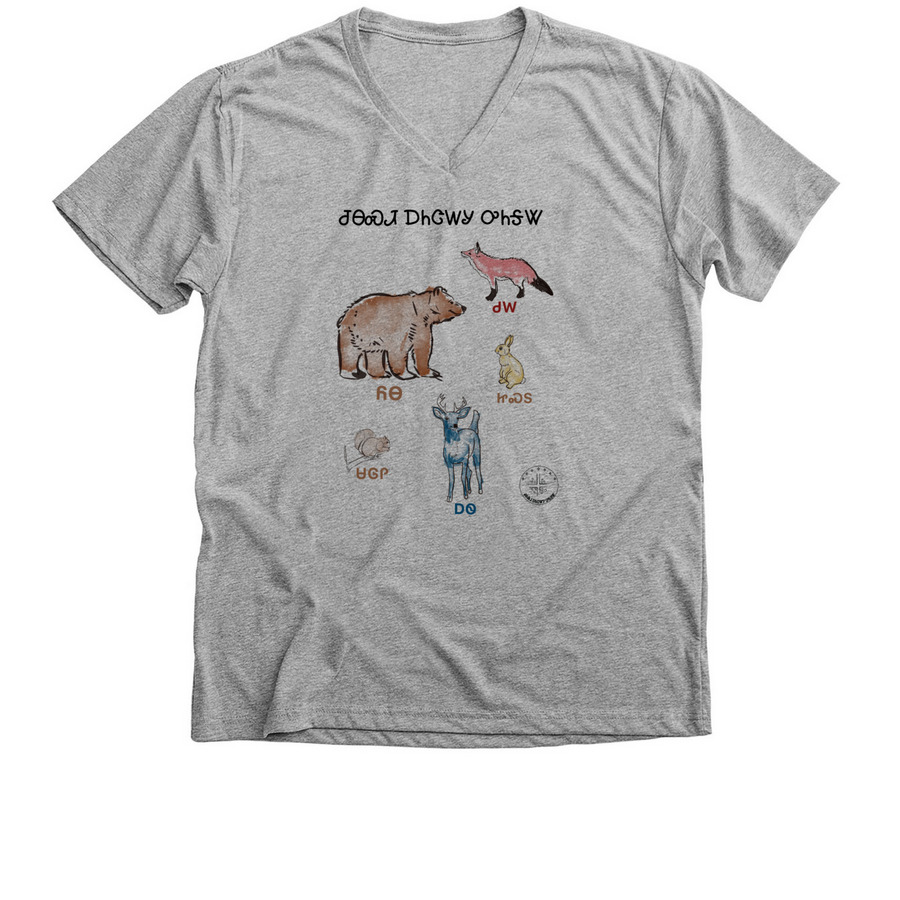 Little Cherokee Seeds (Adult), a Athletic Heather Premium V-Neck Tee