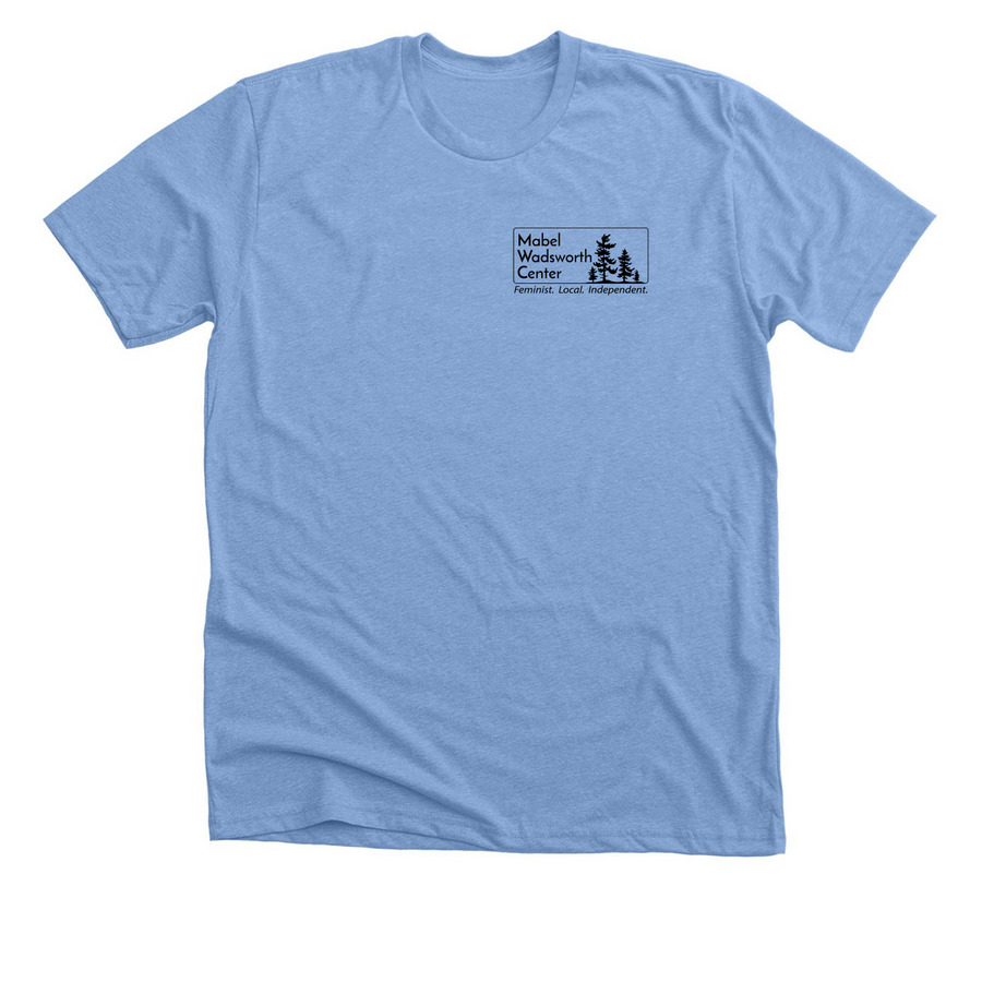 LGBTQIA+ Abortion Venn Diagram (see back), a Heather Carolina Blue Premium Unisex Tee