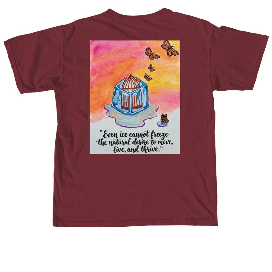 Even ICE Melts Shirt, a Brick Comfort Colors Unisex Tee (back-view)