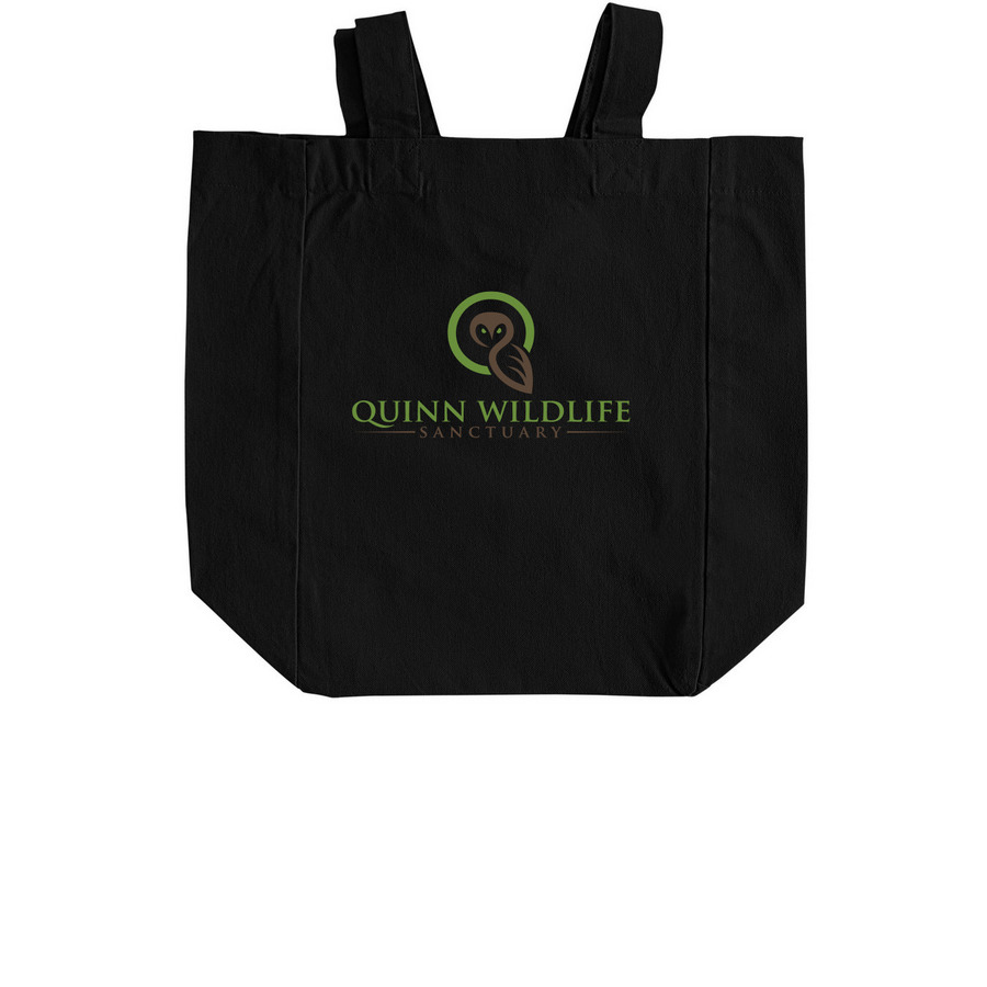 Quinn Wildlife Sanctuary Totes, a Black Recycled Cotton Tote Bag (back-view)