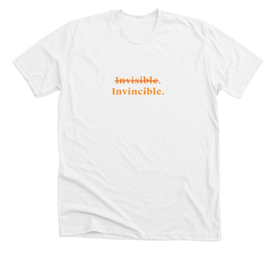 Invincible, a Solid White Blend Premium Unisex Tee