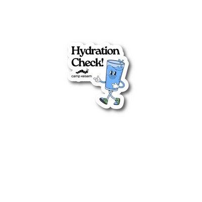 Hydration Check!, a White Kiss Cut Sticker