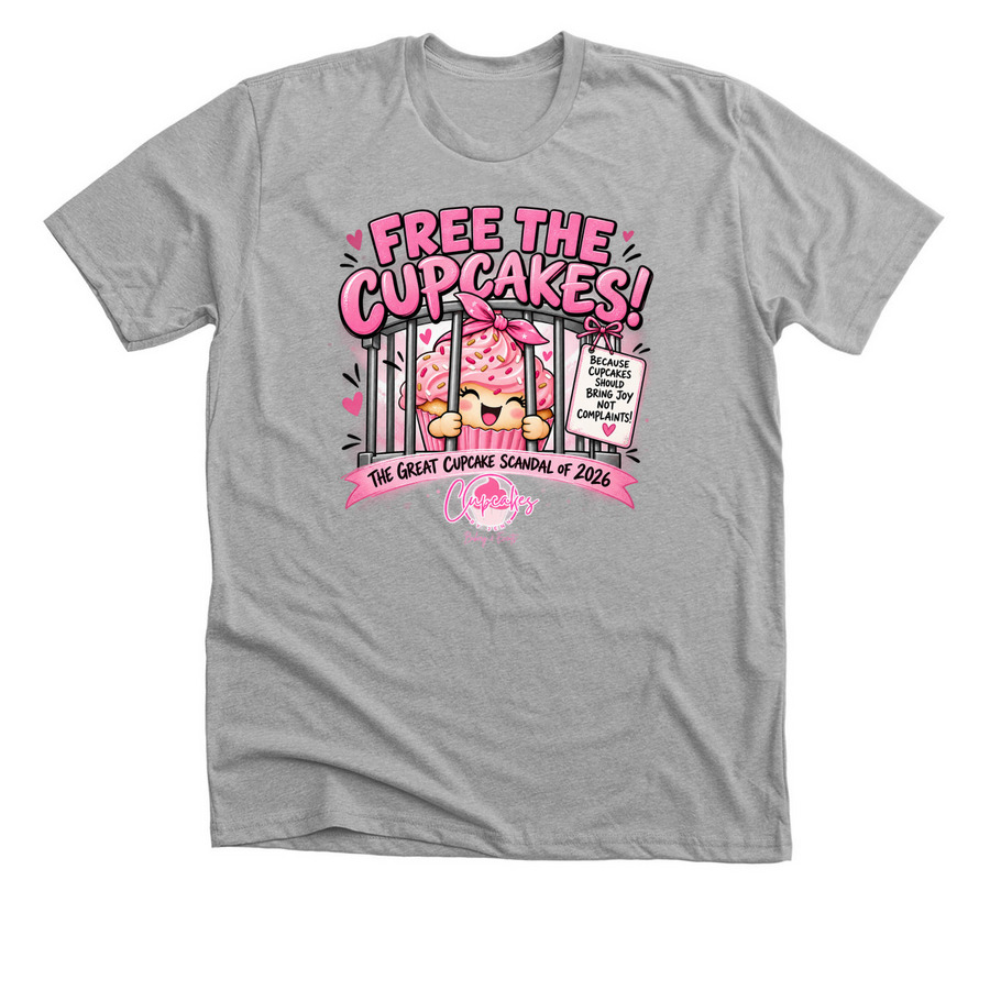 Free the cupcakes, a Athletic Heather Premium Unisex Tee