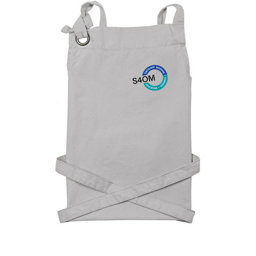 Be Comforted By this Apron, a Silver Cotton Canvas Pocket Apron