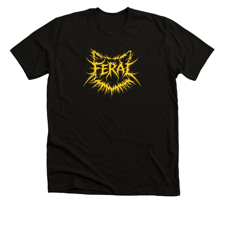 Death Metal Feral Tee, a Solid Black Blend Premium Unisex Tee