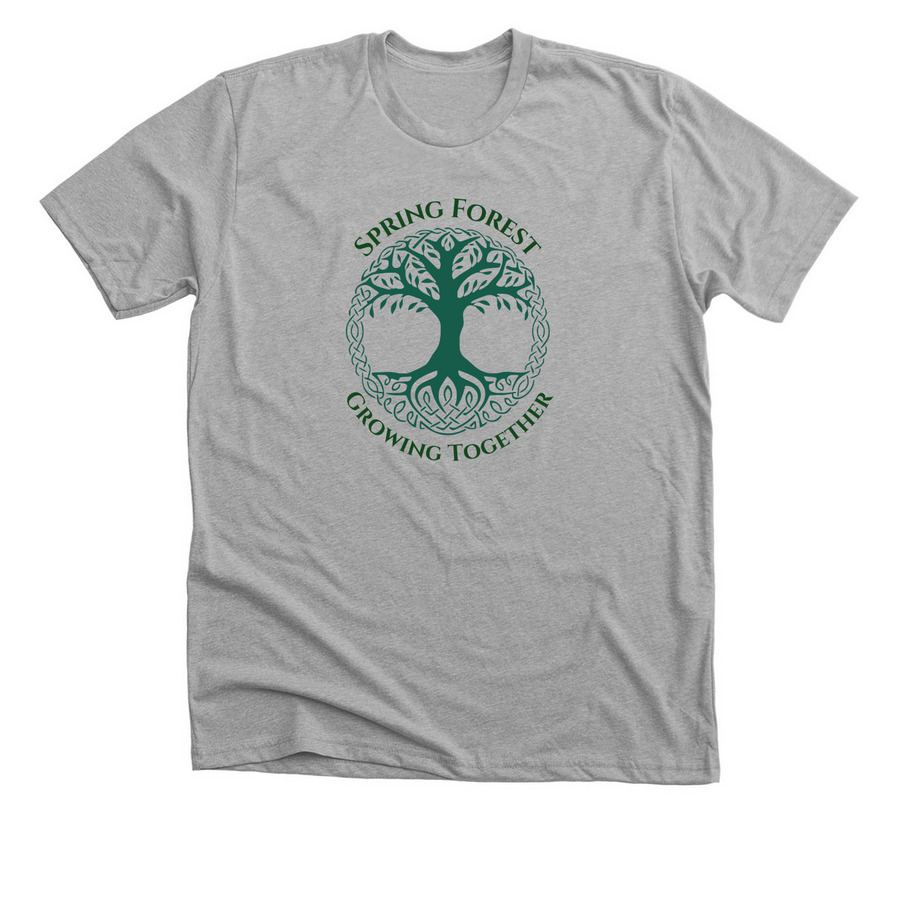 Spring Forest: Growing Together, a Athletic Heather Premium Unisex Tee