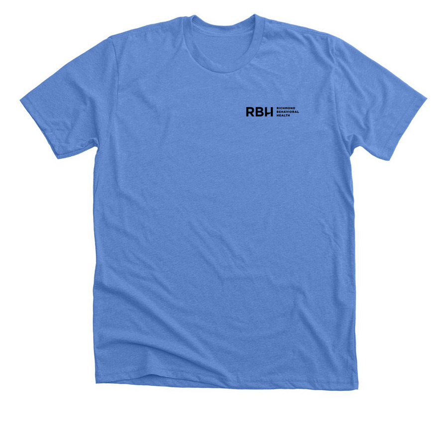 We're here for Richmond., a Heather Columbia Blue Premium Unisex Tee