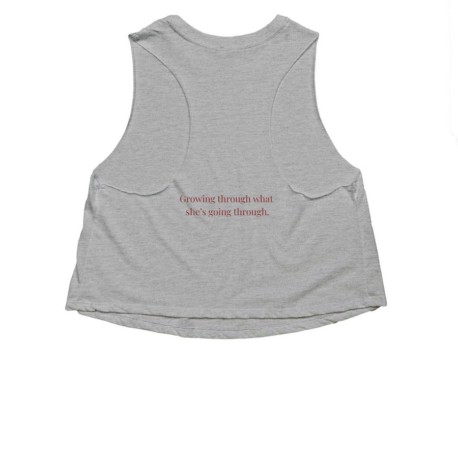 Crop Tops, a Athletic Heather Women's Cropped Racerback Tank (back-view)