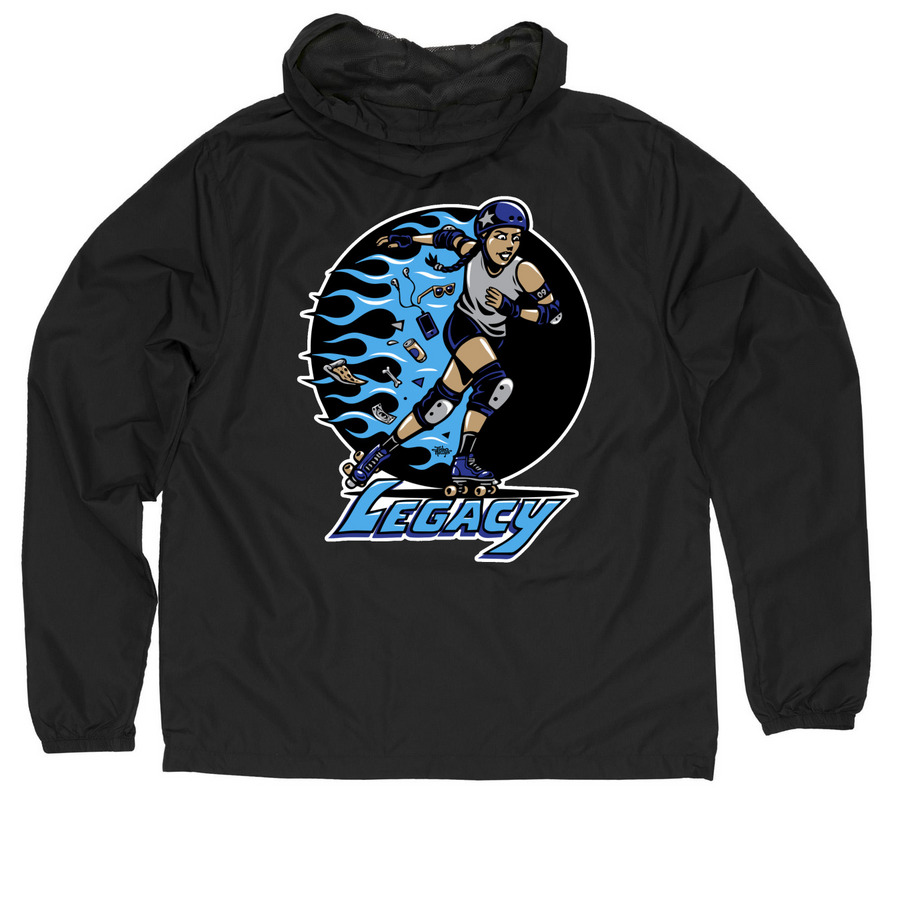 Santa Cruz Derby Groms Legacy - Windbreaker, a Black Quarter-Zip Windbreaker (back-view)