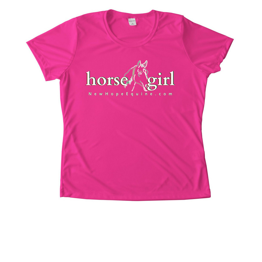 "Horse Girl" Athletic Collection, Part 1, a Neon Pink Women's Performance Tee
