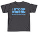 Stoop Pigeon Logo, a Graphite Comfort Colors Unisex Tee (back-view)