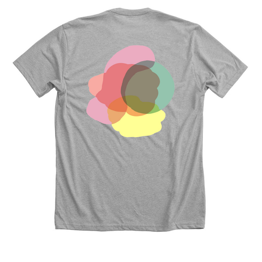UA T-shirt, a Athletic Heather Premium Unisex Tee (back-view)