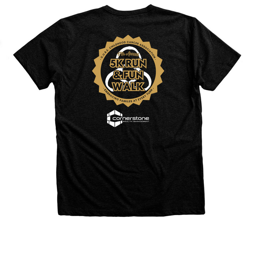 Kate's Crew, a Black Heather Premium V-Neck Tee (back-view)