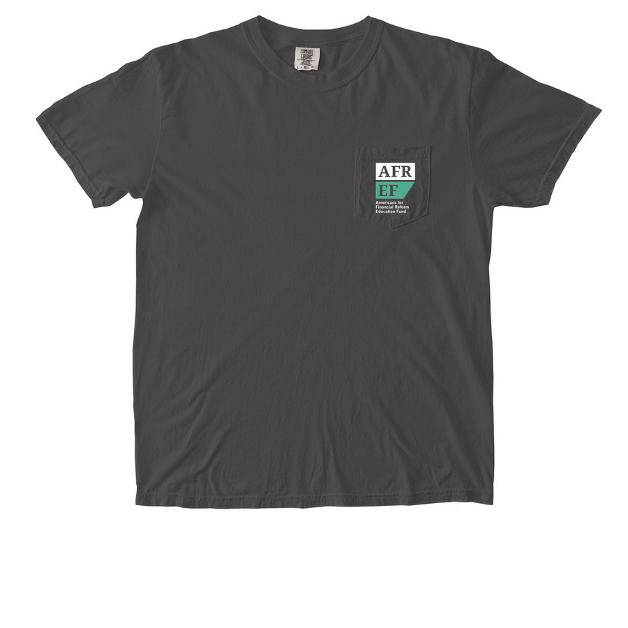 AFREF Logo Pocket Tee, Dark, a Pepper Comfort Colors Pocket Tee
