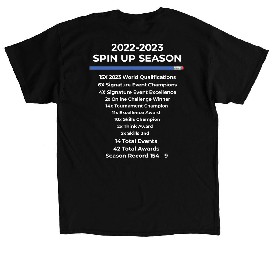 515R Front Logo & Back Season Stats&nbsp;, a Black Classic Unisex Tee (back-view)