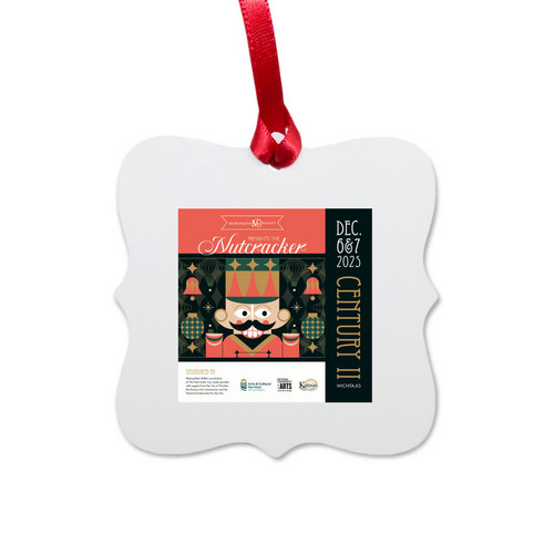 2025 Nutcracker Ornament, a White Aluminum Square Ornament
