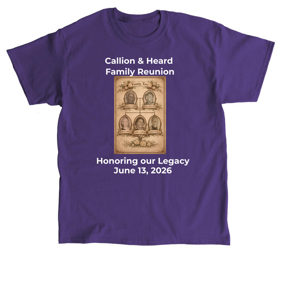 Callion-Heard Family Reunion, a Purple Classic Unisex Tee