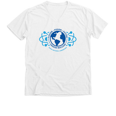 Fission, Fusion, Future, a Solid White Blend Premium V-Neck Tee