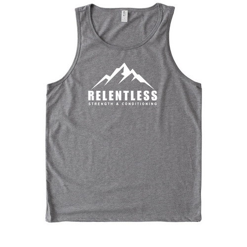 White Letter Tanks, a Aluminum Grey Allmade Eco Triblend Tank