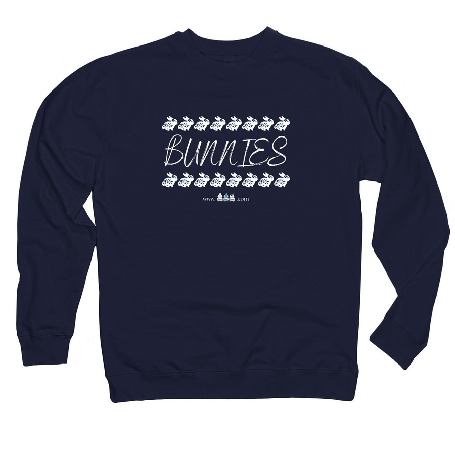 BUNNIES, a Classic Navy Midweight Crewneck Sweatshirt