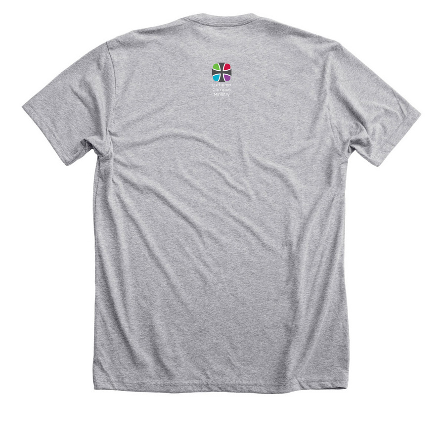 LCM Lettering Shirt, a Athletic Heather Premium Unisex Tee (back-view)