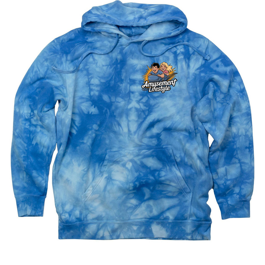 Amusement Lifestyle Gear, a Aqua Blue Tie Dye Pullover Hoodie