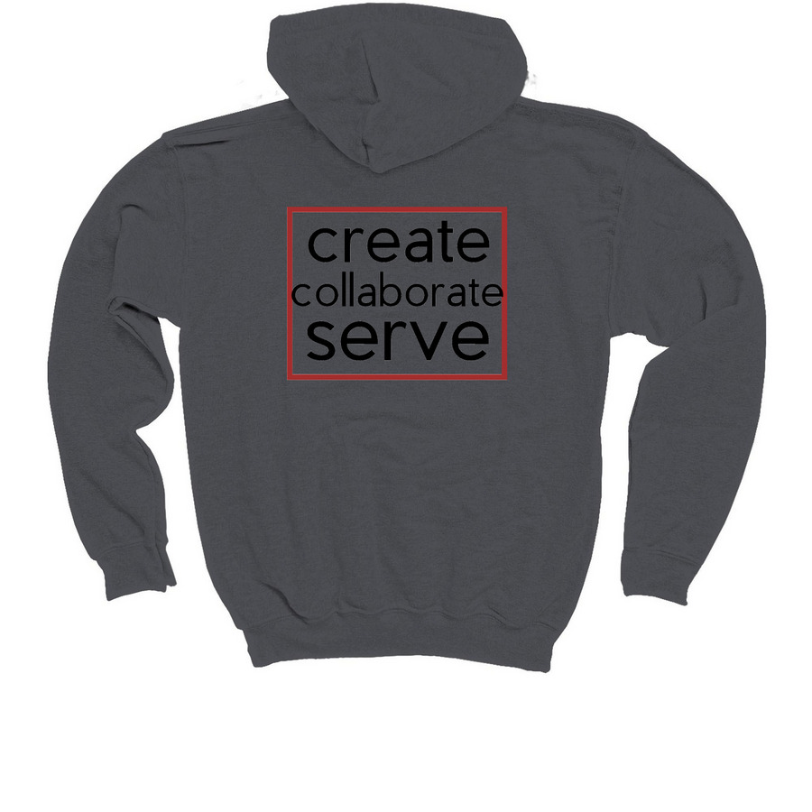CT Youth Hoodie, a Charcoal Youth Pullover Hoodie (back-view)
