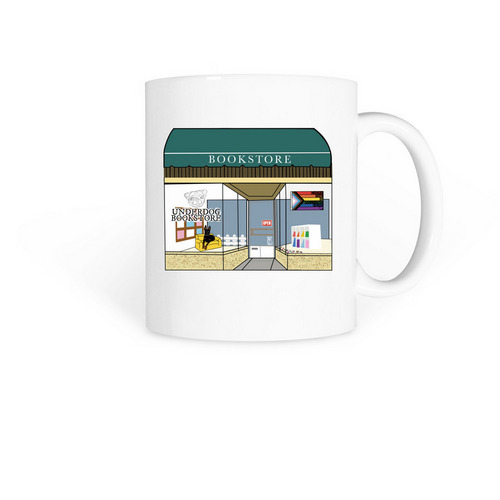 Underdog Bookstore Mugs, a White Coffee Mug