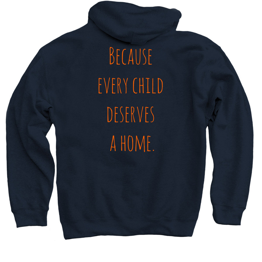 The GLO House, a Navy Pullover Hoodie (back-view)