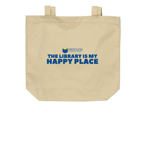 The Library is My Happy Place Tote, a Oyster Organic Cotton Tote Bag