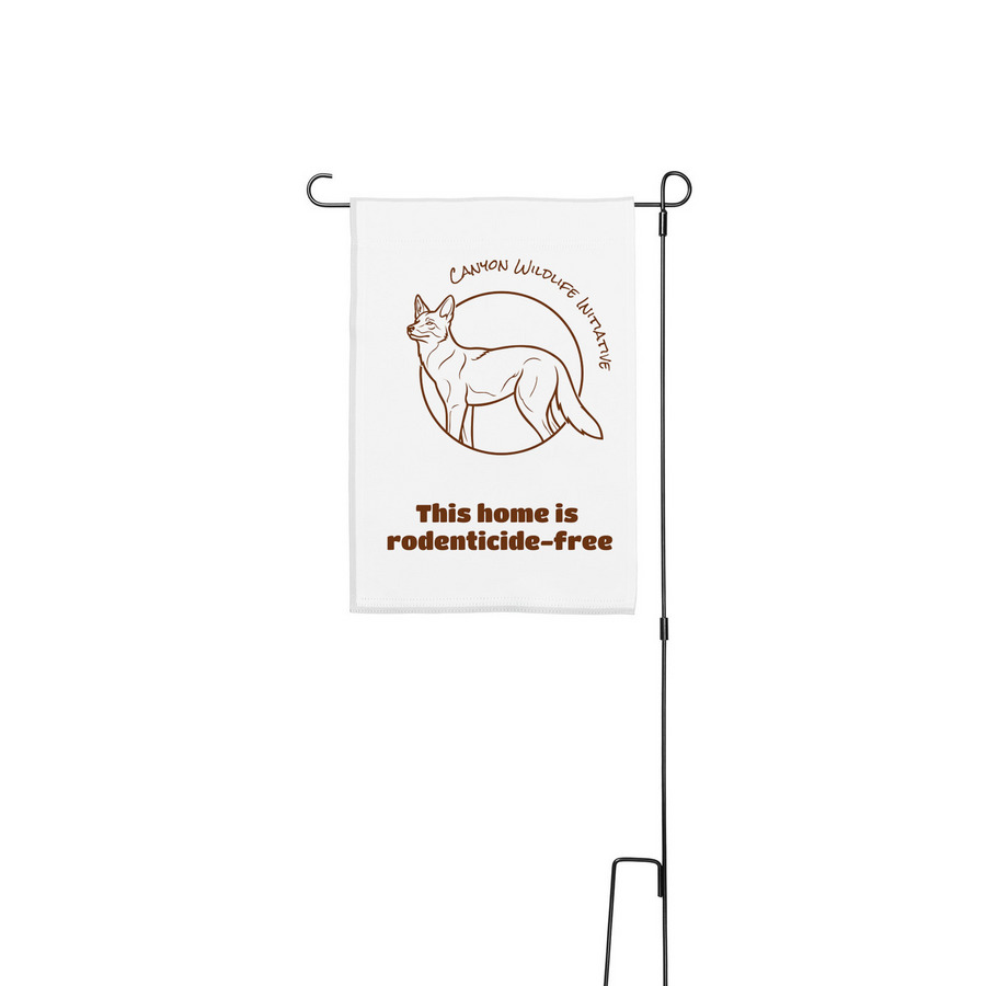 The Watcher, a White 12" x 18" Yard Flag with Stake