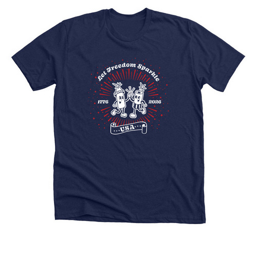 Let Freedom Sparkle! (blue shirts), a Solid Navy Blend Premium Unisex Tee