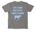 Life is Hard - Raise Cattle, a Grey Comfort Colors Pocket Tee (back-view)