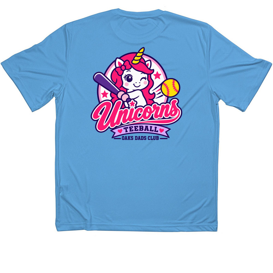 ODC Unicorns&nbsp;, a Carolina Blue Classic Performance Tee (back-view)