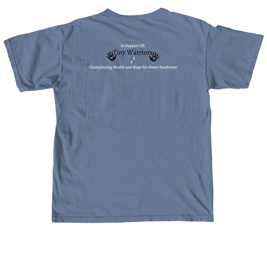 I AM THE STORM, a Blue Jean Comfort Colors Unisex Tee (back-view)