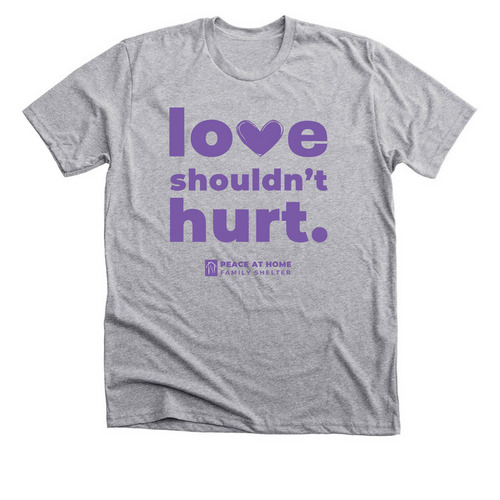 Classic Love Shouldn't Hurt T-shirt, a Athletic Heather Premium Unisex Tee