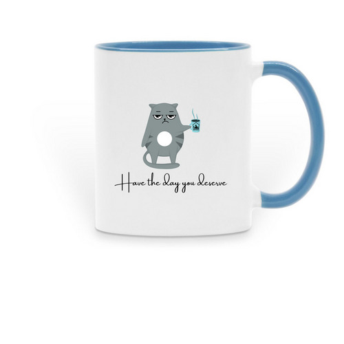 Have the Day, a Light Blue Two-Tone Ceramic Mug