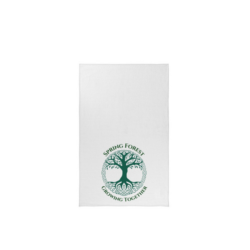 Spring Forest: Growing Together, a White Tea Towel