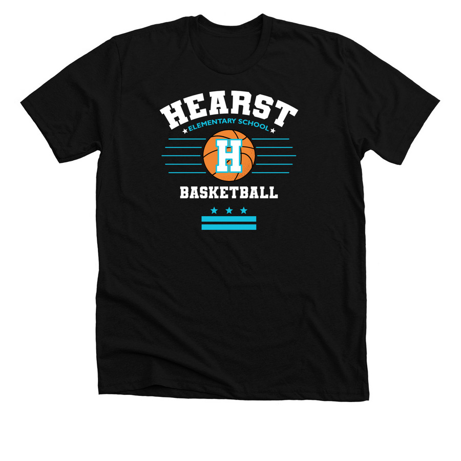 Adult Basketball Design, a Solid Black Blend Premium Unisex Tee