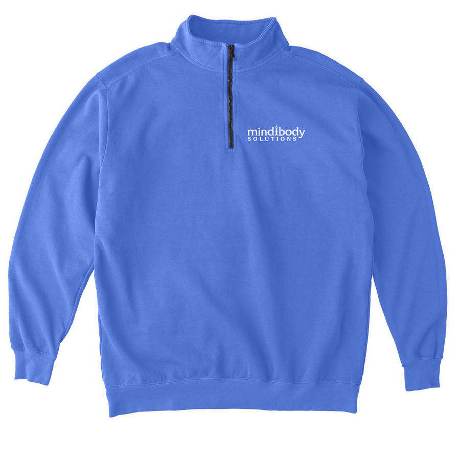 We have the blues..., a Flo Blue Comfort Colors Quarter Zip Pullover