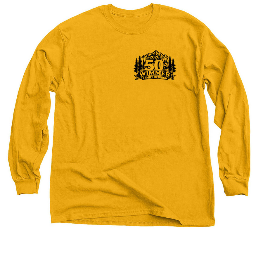 Classic Adult Long Sleeve 2 Sided, a Gold Classic Long Sleeve Tee