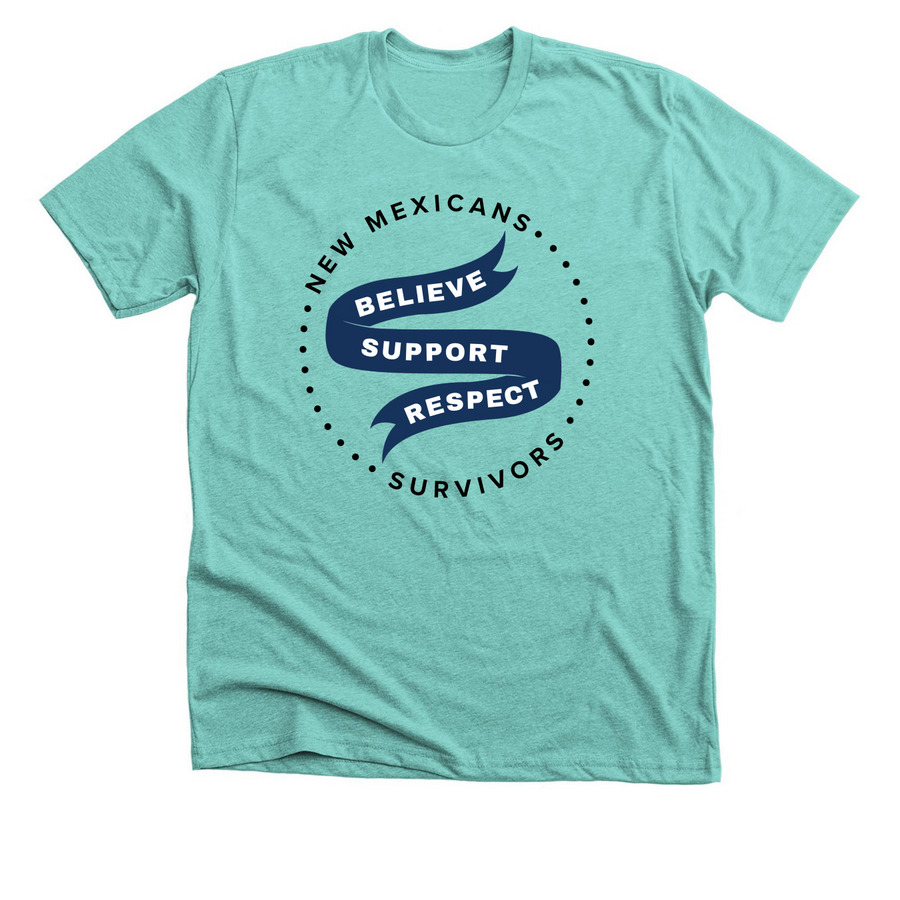 Believe, Support, & Respect Survivors Teal, a Heather Sea Green Premium Unisex Tee