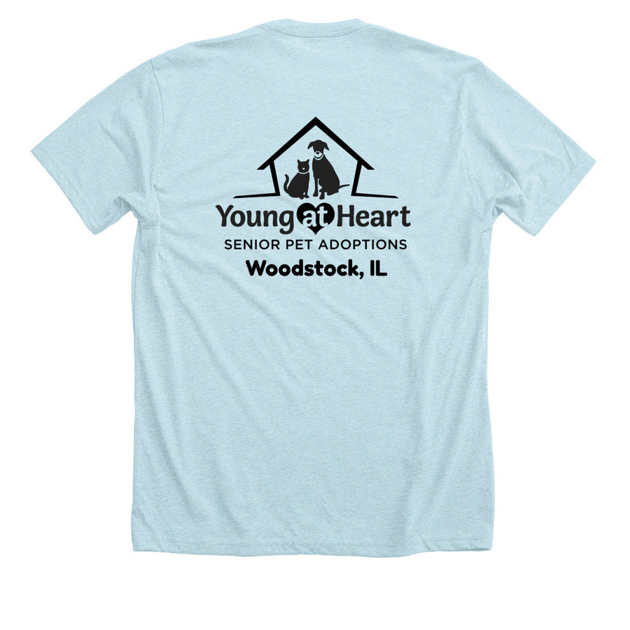 I Heart Chihuahuas Fundraiser, a Heather Ice Blue Premium Unisex Tee (back-view)