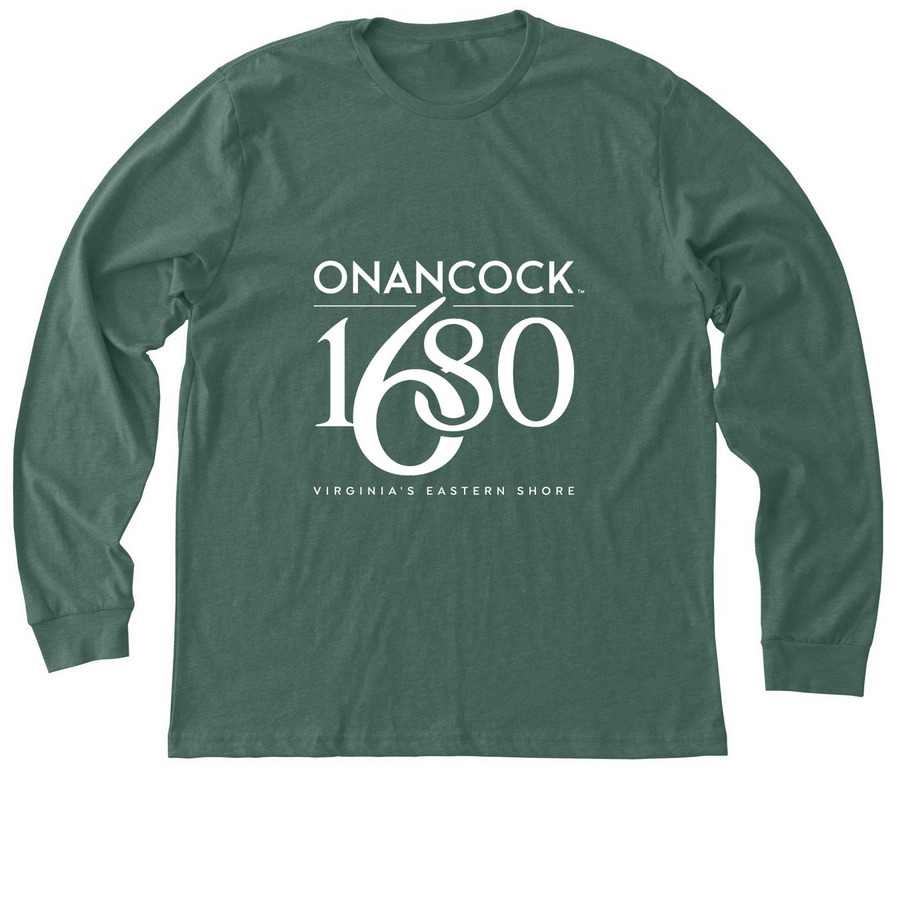 Town of Onancock Shirts (White Logo), a Heather Forest Premium Long Sleeve Tee