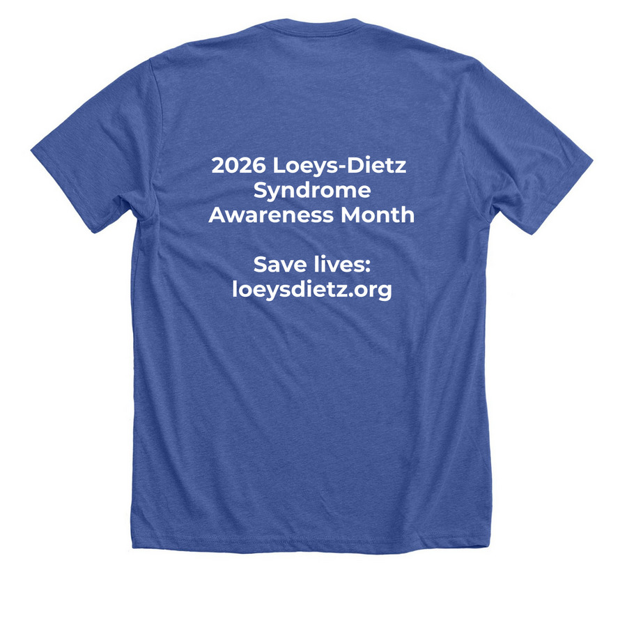 LDS Awareness Month 2026 Community Tee, a Solid True Royal Premium Unisex Tee (back-view)