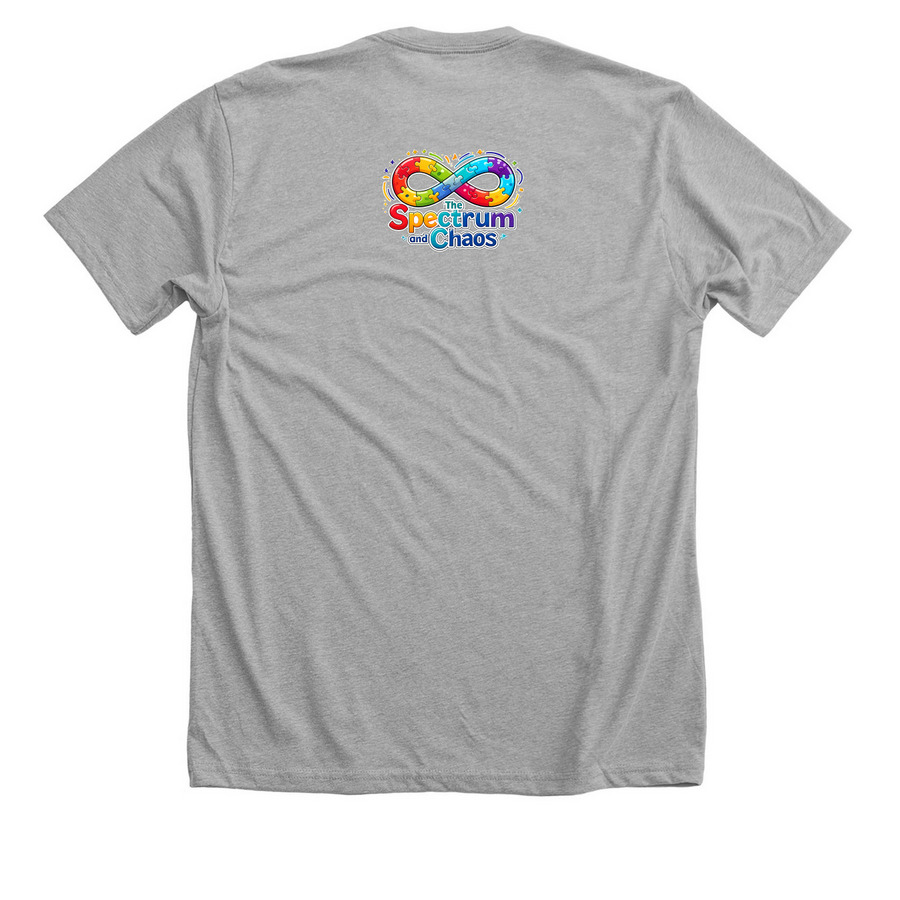 Spectrum and Chaos&nbsp;, a Athletic Heather Premium Unisex Tee (back-view)