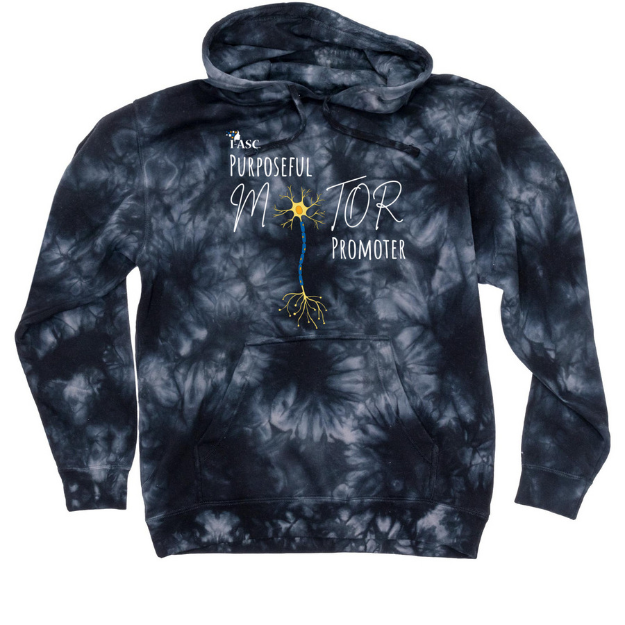 Purposeful Motor Promoter, a Black Tie Dyed Pullover Hoodie